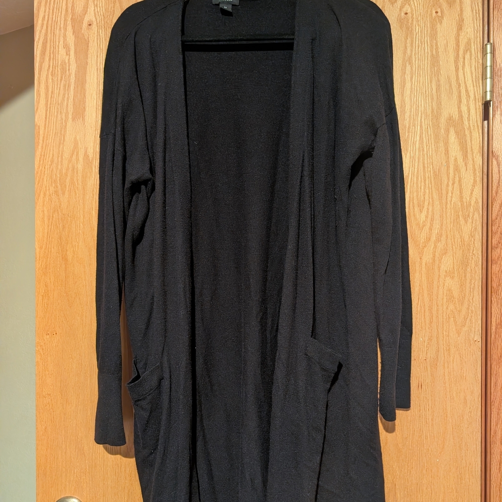 Halogen Black Open-Front Cardigan